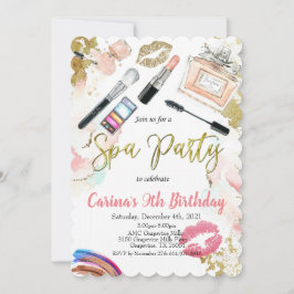 Spa Makeup Glam Birthday-inbjudan Inbjudningar