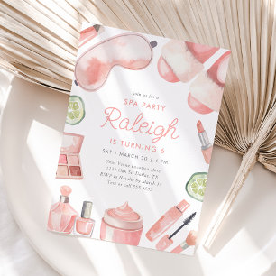 Spa Makeup Glam Birthday-inbjudan Inbjudningar