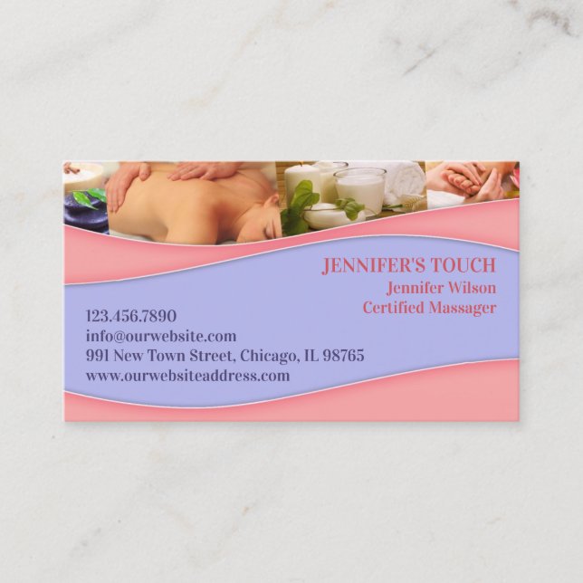 Spa Massage Business Card Visitkort (Framsida)