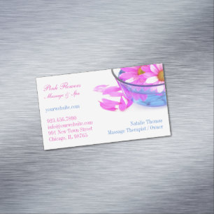 Spa Massage Flowers Magnetiska Visitkort