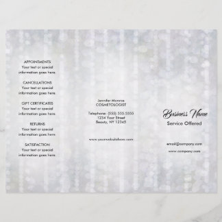 Spa, Massage, Frisör Meny & Prissättning