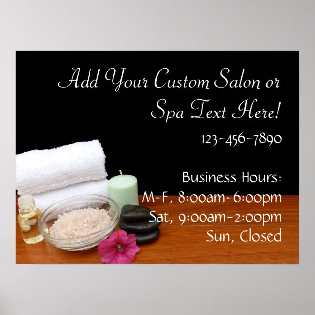 Spa/massage/pedicure Salon Scene Black/Färg Poster (Framsidan)
