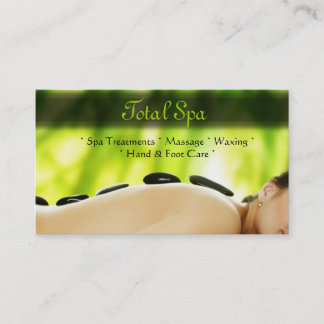 Spa Massage Salon Affärskort Grönt Sten Tidsbeställning Kort