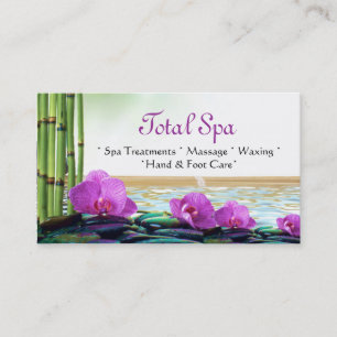 Spa Massage Salon Affärskort Lila White Visitkort
