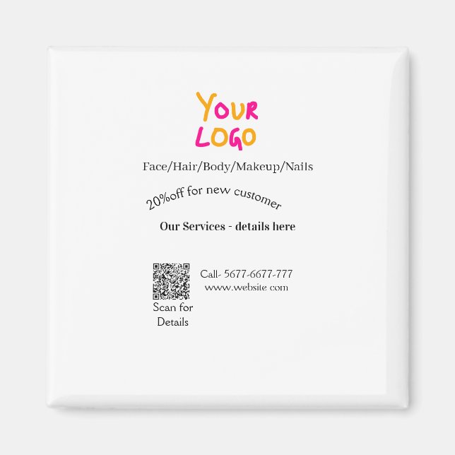 Spa massage salon discount offer services contact  magnet (Framsidan)