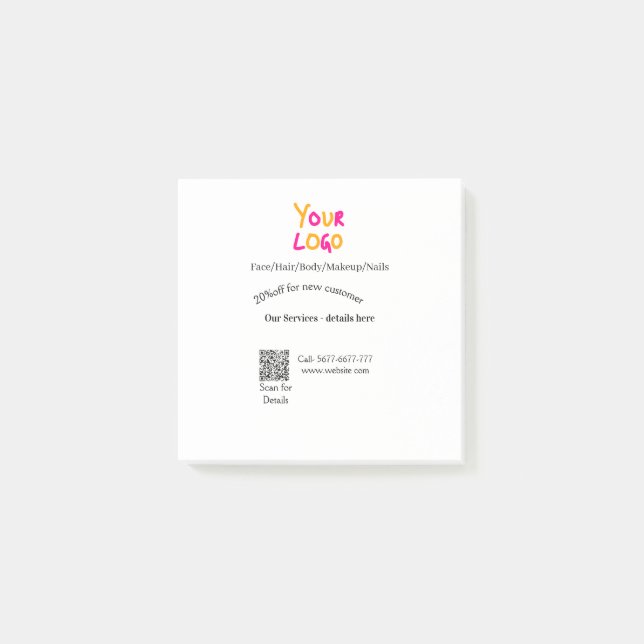 Spa massage salon discount offer services contact  post-it block (Framsida)