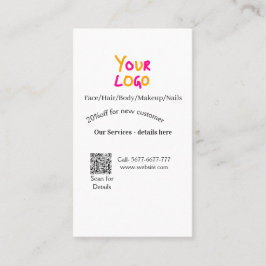 Spa massage salon discount offer services contact  visitkort