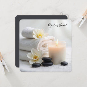 Spa-Möhippa med Magnolia Flowers Inbjudningar