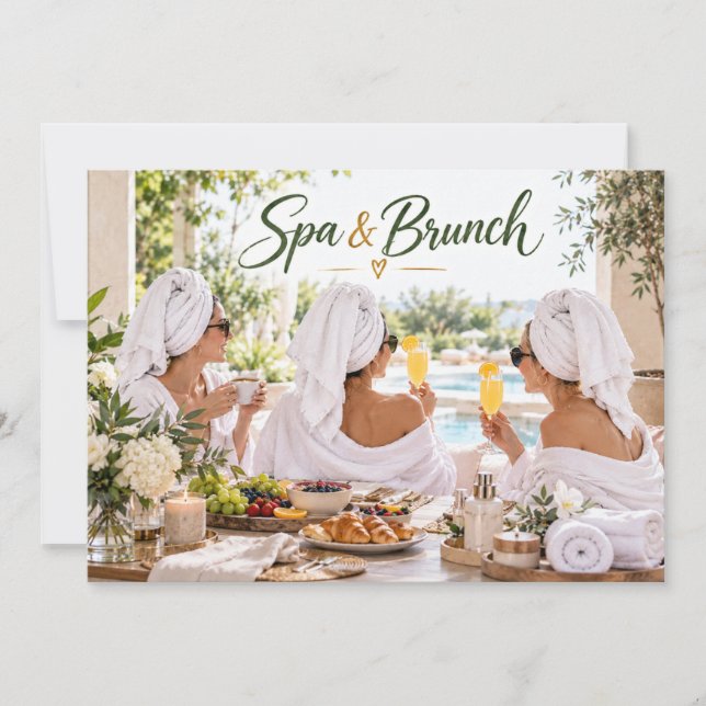 Spa- och brunchfest inbjudningar (Framsida)