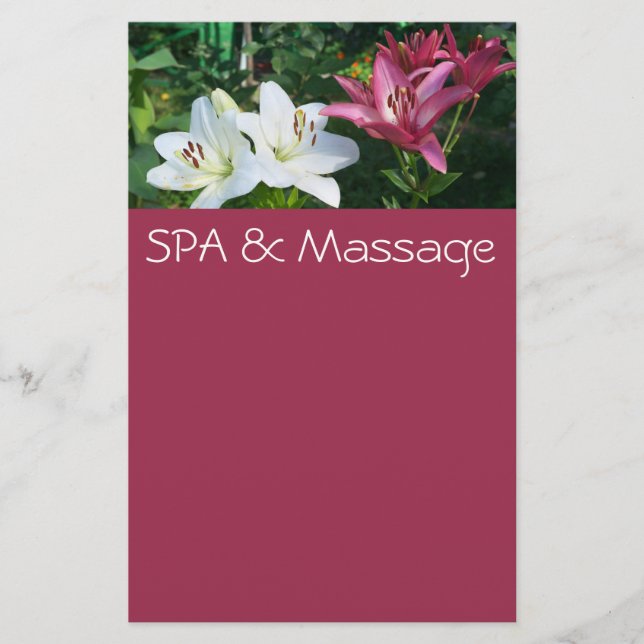 SPA och massage Brevpapper (Framsida)