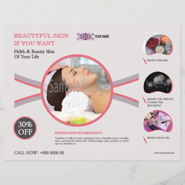 Spa- och skönhetssalong Flyer (Framsidan)