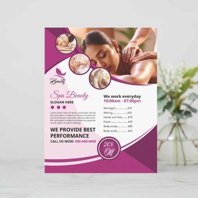 Spa- och skönhetssalong Flyer Mall (Stående Fram)