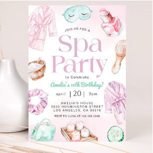 Spa Pamper Glam Party Birthday-inbjudan Inbjudningar