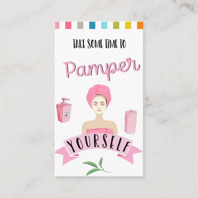 spa pamper själv skönhetssalon klubb visitkort (Framsida)