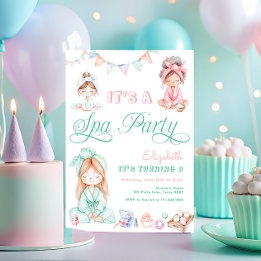 Spa Party Barns födelsedag Inbjudningar