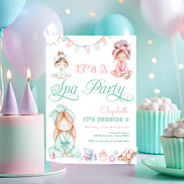 Spa Party Barns födelsedag Inbjudningar