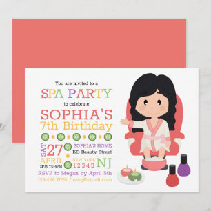 Spa Party Birthday Inbjudningar