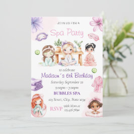 Spa Party Birthday Invitation Inbjudningar