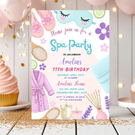 Spa Party Birthday Invitation, Spa Girl Inbjudningar