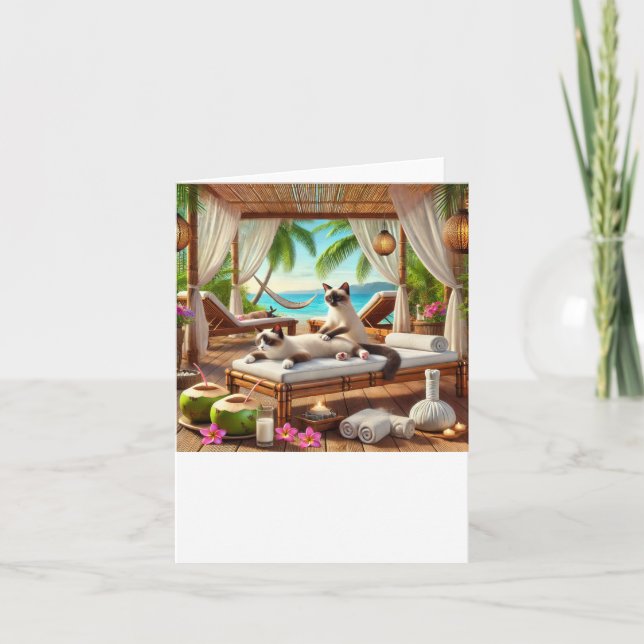 Spa party för siamesiska Cat Lovers Kort (Framsida)