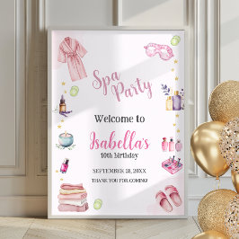 Spa Party Girl Beauty Glam Poster välkomsttecken