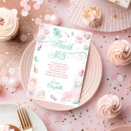 Spa Party Girl Birthday - tackkort Inbjudningar