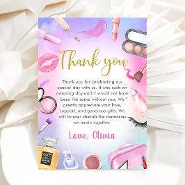 Spa Party Girl Glamor Makeup Birthday Tack Kort