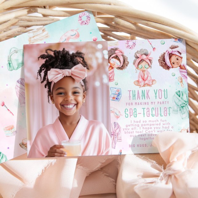 Spa party Glam Birthday Photo - tackkort Inbjudningar (Skapare uppladdad)