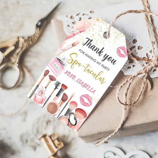 Spa Party Glam Girl Makeup Birthday Gift Märkres Presentetikett (Skapare uppladdad)