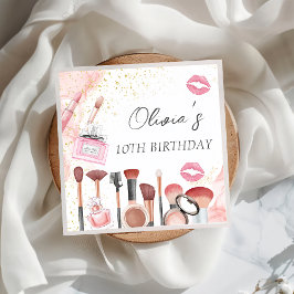 Spa Party Glam Girl Makeup Birthday Napkins Pappersservett