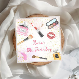 Spa Party Glam Girl Makeup Birthday Napkins Pappersservett
