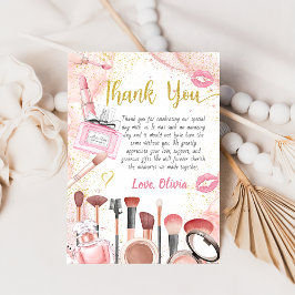 Spa Party Glamor Girl Makeup Birthday Tack Kort