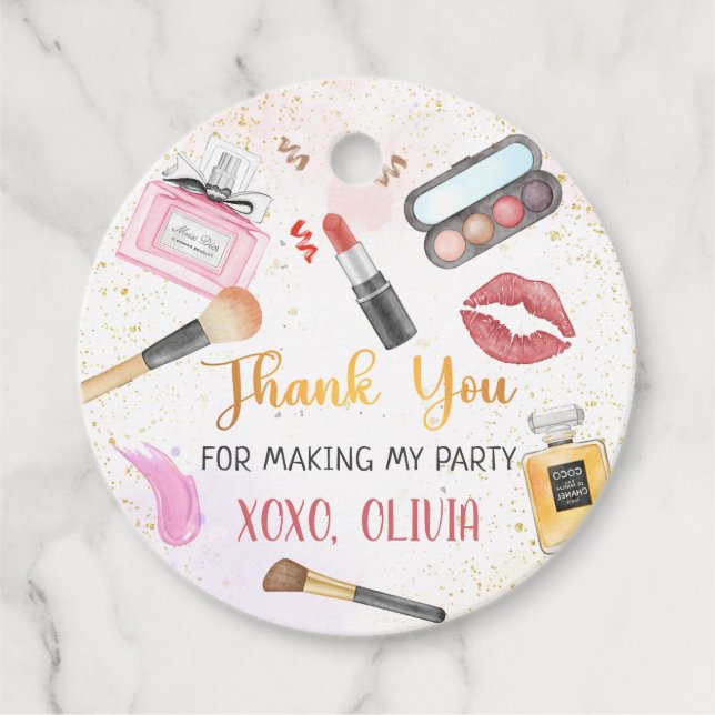 Spa Party Glamor Makeup Birthday Sticker Gåvor Etiketter (Framsida)