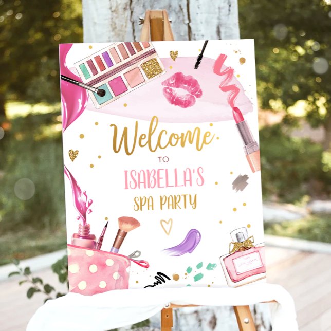 Spa Party Glitz Glam Makeup Girl Welcome Poster (Skapare uppladdad)