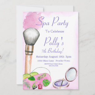 Spa Party-inbjudan, redigerbar födelsedagsinbjudan Inbjudningar