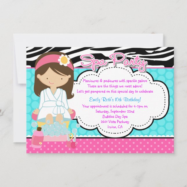 Spa Party Inbjudningar (Framsida)