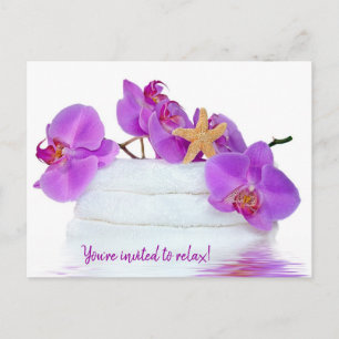 Spa Party med Orchids-inbjudan Inbjudan Vykort