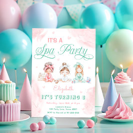 Spa Party Pastel Barns födelsedag Inbjudningar