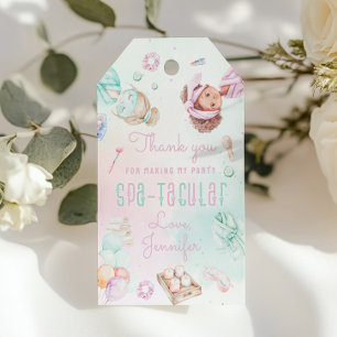 Spa party Pastel Spatacular Birthday Tack Presentetikett