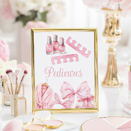 Spa Party Pink Birthday Pedicure Sign Poster