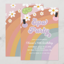 Spa Party retro Rainbow Birthday