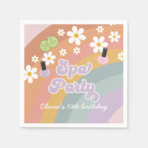Spa Party Retro Rainbow Birthday