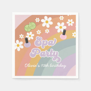 Spa Party Retro Rainbow Birthday Pappersservett
