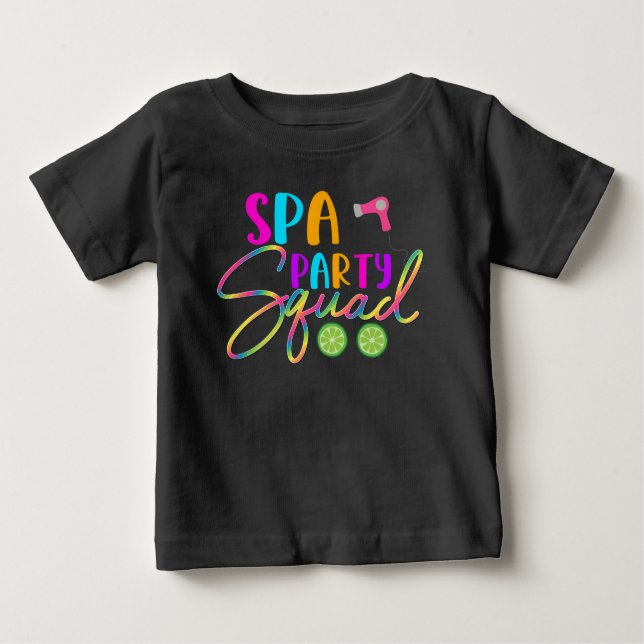 Spa Party Squad Funny Birthday Theme T Shirt (Framsida)