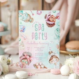 Spa party tjejer Glam Födelsedagsfest Inbjudningar
