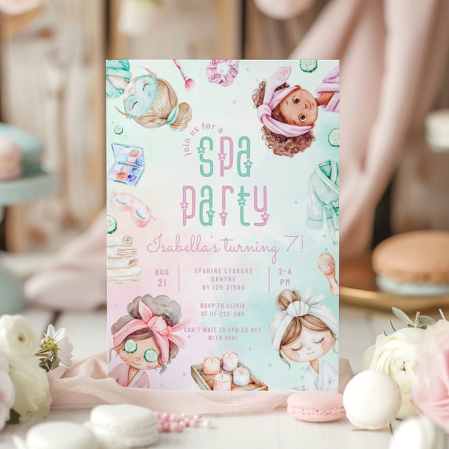 Spa party tjejer Glam Födelsedagsfest Inbjudningar (Skapare uppladdad)
