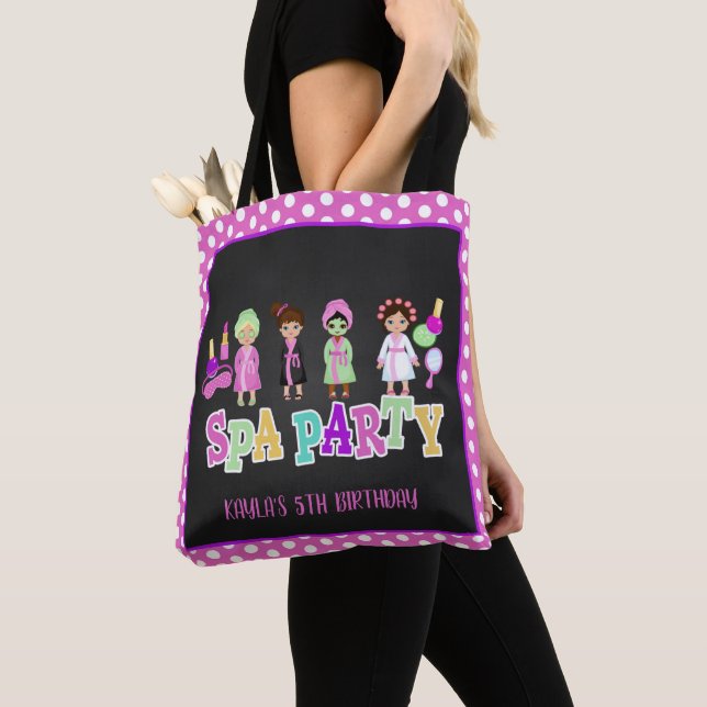 Spa Party Tote Bag - Girls - Blk Tygkasse (Närbild)