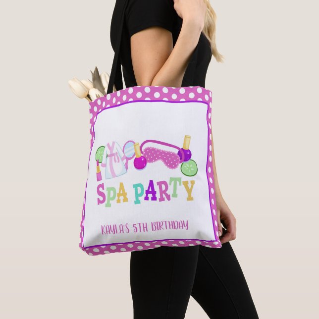 Spa Party Tote Bag - vit Tygkasse (Närbild)