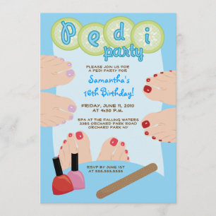 SPA PEDICURE Pedi Party-inbjudan 5x7 Inbjudningar