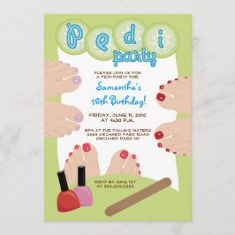 SPA PEDICURE Pedi Party-inbjudan 5x7 Inbjudningar